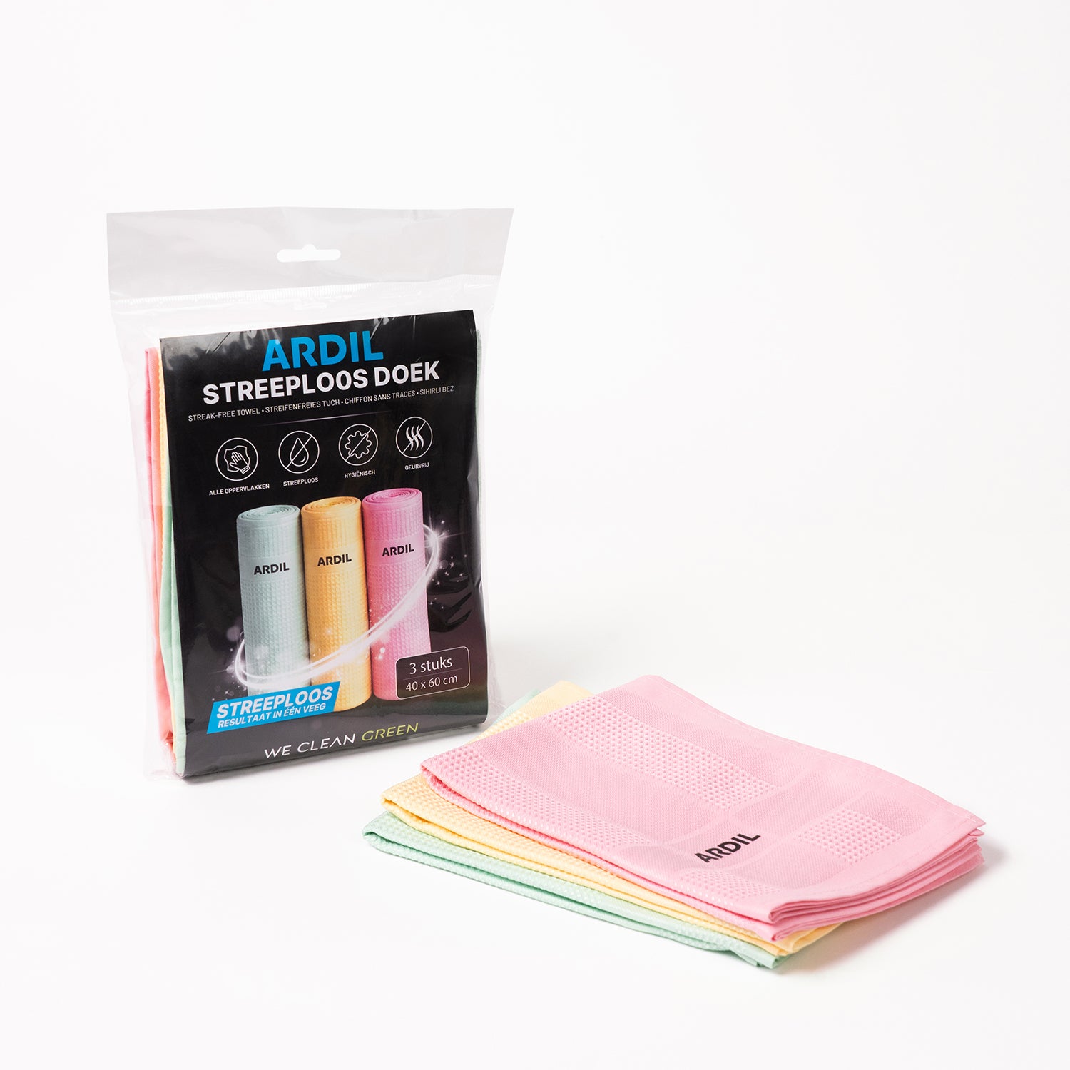 ARDIL Streeploos Doek – 3 Stuks (40 x 60 cm)